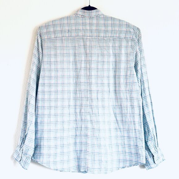 Frank & Eileen Men’s Plaid Paul Button Up Linen Long Sleeve Made In USA - Picture 2 of 12